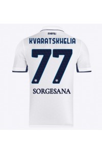 SSC Napoli Khvicha Kvaratskhelia #77 Voetbaltruitje Uit tenue 2024-25 Korte Mouw